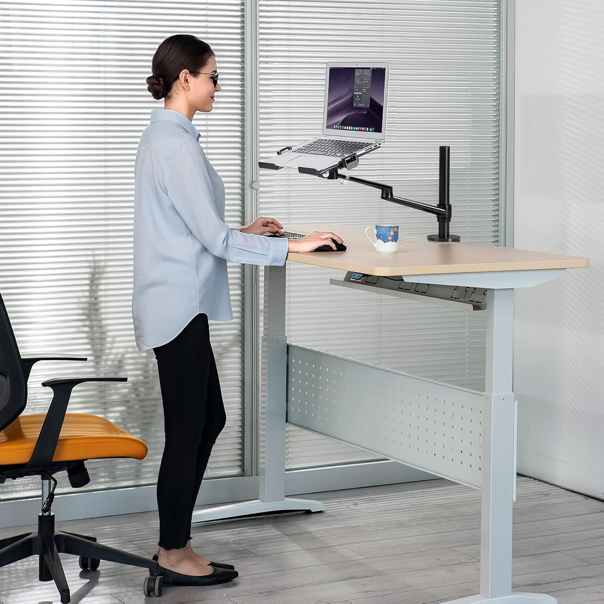 Viozon Laptop/Notebook/Projector Mount Stand, Height Adjustable Single Arm Mo...