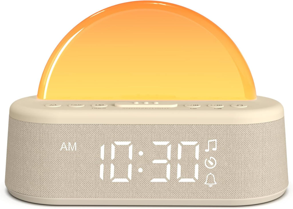 wake up light sunrise alarm clock, digital alarm, main product view