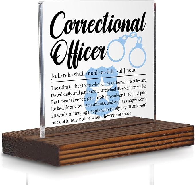 Correctional Officer Gift Desk Sign, Thank You Plaque by Pariveca