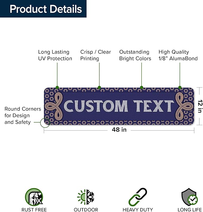 Custom Sign, Custom Street Sign, 11 Font Colors, 13 Font Styles, 4 Hole Options - Image 6