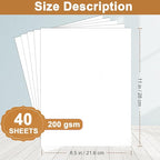 Silunkia 40 Sheets White Cardstock 8.5 x 11 Printer Paper, 75lb White Paper - Image 2