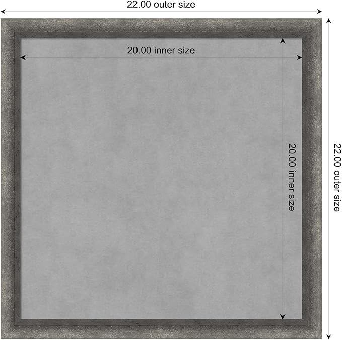 Amanti Art Grey Framed Magnetic Board 22x22 Medium Vision Board - Image 4