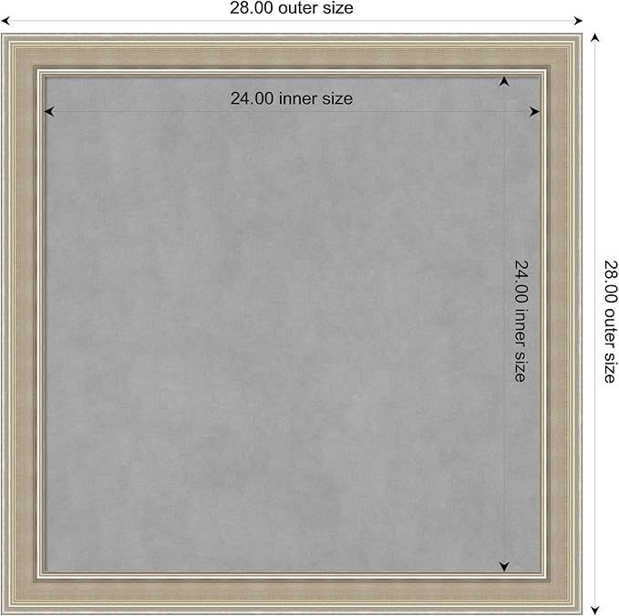 Amanti Art Silver Framed Magnetic Board 28x28 Medium Vision Board - Image 4