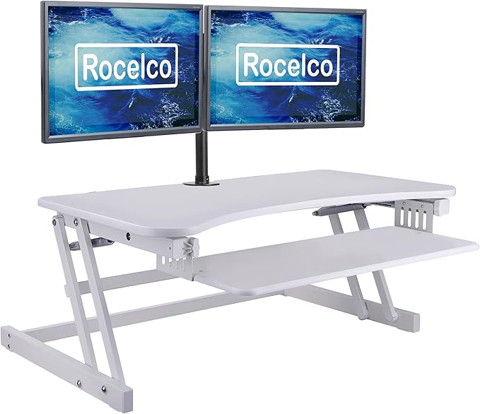 Rocelco 37.5" Height Adjustable Standing Desk Converter - Image 4