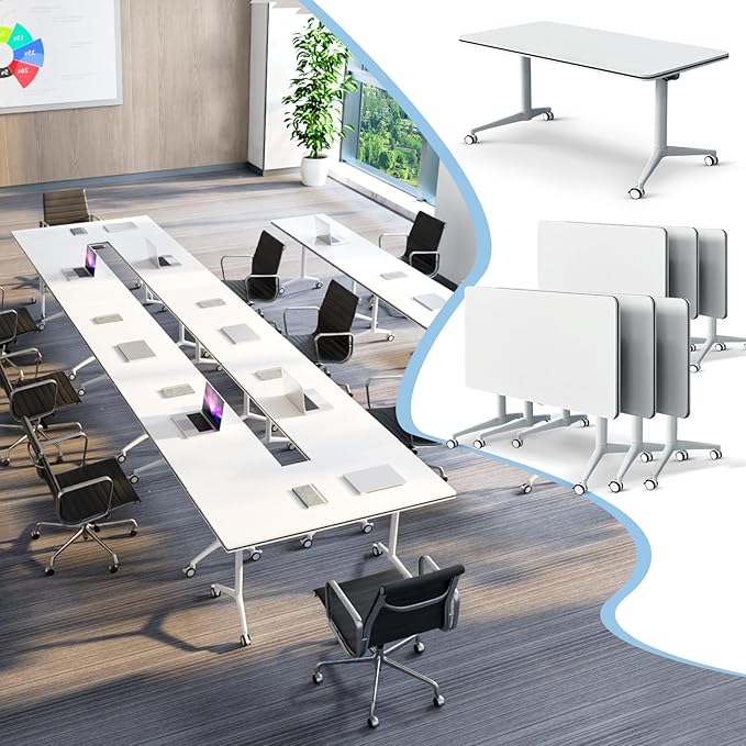JEHUJD Conference Table, 55.1''Folding Conference Room Table by Unknown