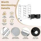 HAPPYGRILL 10-Drawer Rolling Storage Cart, Storage Organizer Cart - Image 3