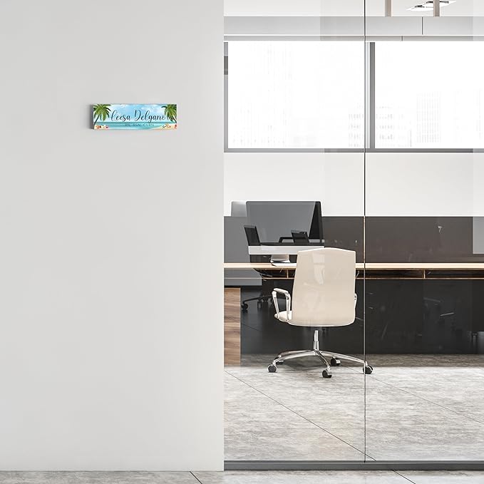 Artblox Personalized Office Desk Name Plate and Business Card Holder | Clear - Image 4