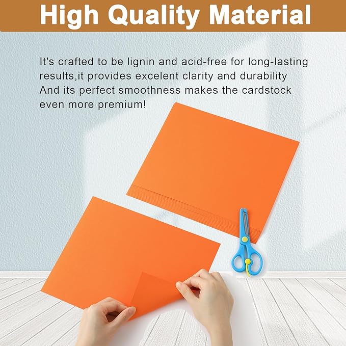 Silunkia 100 Sheets Orange Cardstock 8.5 x 11 Halloween Paper, 75lb Heavyweight - Image 4