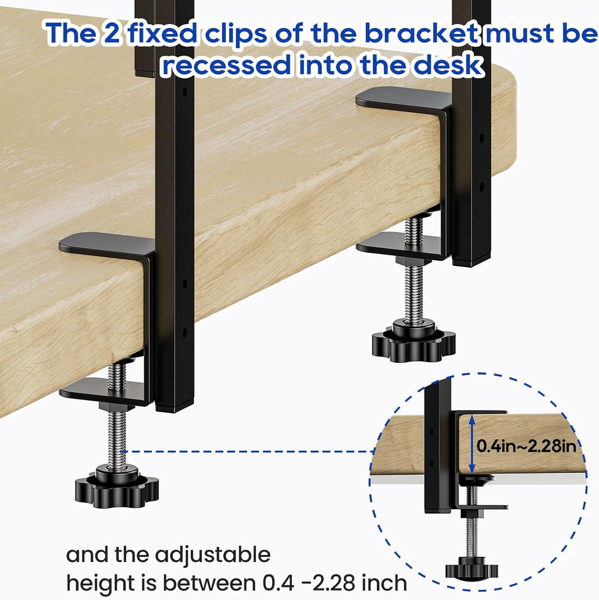 clamp on desk shelf 2-tier, 12.6 inche wood, package contents