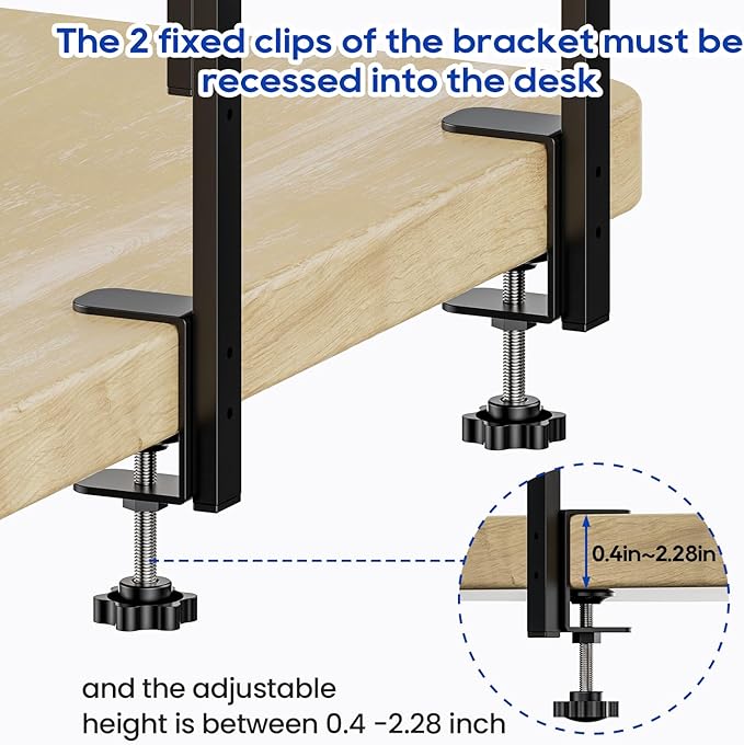 ART-GIFTREE Clamp On Desk Shelf 2-Tier, 12.5 inche Wood Shelving Unit - Image 6