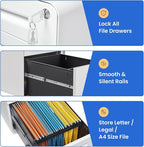 MIIIKO Mobile Filing Cabinet 3 Drawer, Filing Cabinets - Image 8