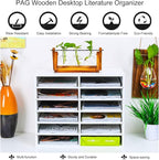 PAG Countertop Mail Sorter Organizer, Wooden Literature Organizer, Student - Image 6