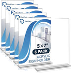 Daofary Acrylic Sign Holder 5 x 7 Inches 6 Pack, Double-Sided Stand up Table by Daofary