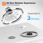 addlon 20" ceiling fans with lights and remote, package contents
