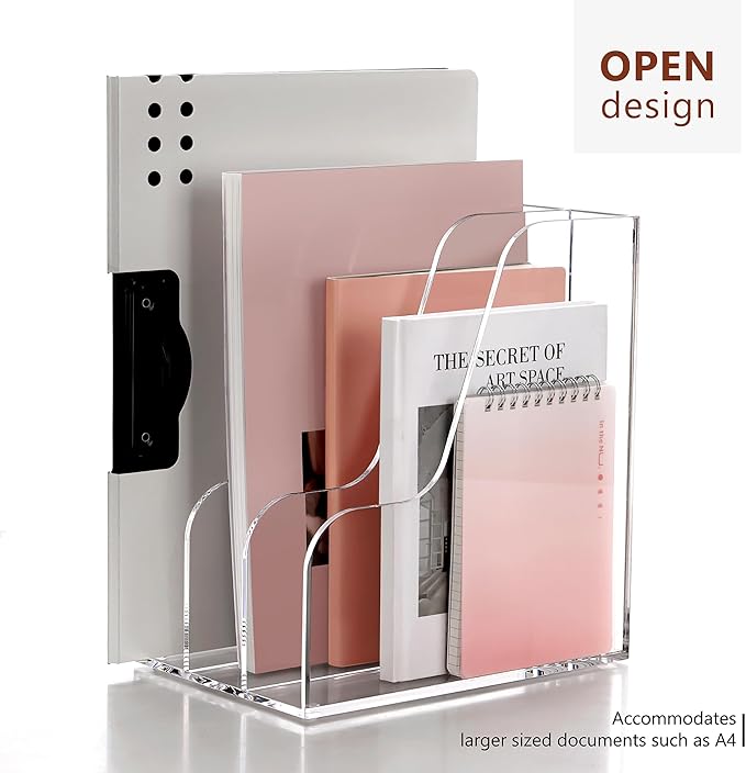 SANRUI Acrylic File Organizer, Compact Desk Organizer - Image 4