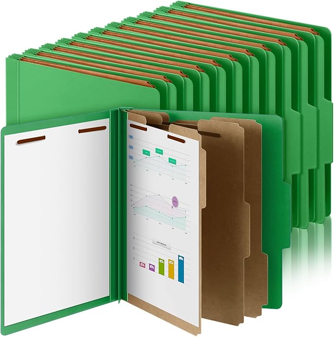 Skyygemm 36 Pcs Classification Folders Letter Size, 3 Divider Pressboard File by Skyygemm