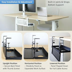 AEONS Universal Under Desk Cable Management Tray-Clamp Mount Hinged Swing - Image 5