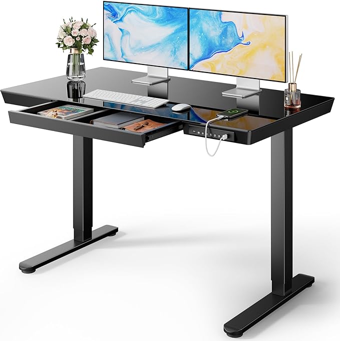 Marsail Glass Standing Desk by Marsail
