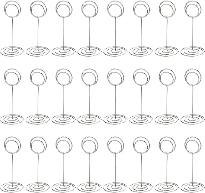 TecUnite 24 Pieces 3.35 Inch Table Number Holder Place Card Photo Holder by TecUnite