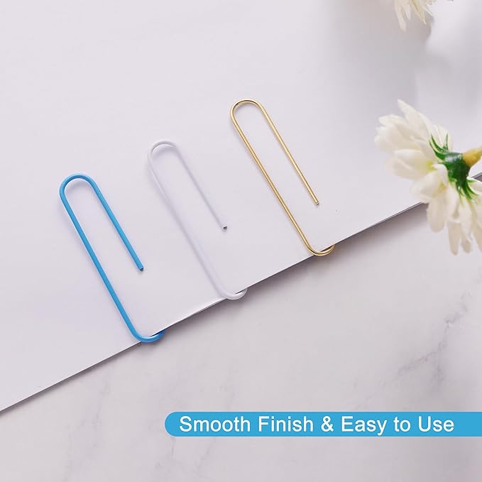 NEEWAY 200pcs Large Blue Paper Clips, 2 Inch Jumbo Paper Clip, Ceative Colored - Image 4