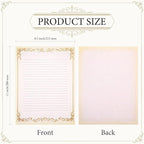 Sabary 200 Sheets Lined Stationary Writing Paper 8.5 x 11 Inch Fancy Vintage - Image 2