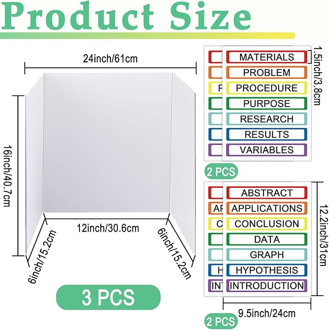 Trifold Display Boards with Colorful Self-Adhesive Sheets – 24 x 16 Inch - Image 2