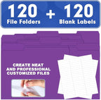 File Folder, HERKKA 120 Pack 1/3 Cut Tab File Folders, File Folders Great - Image 5