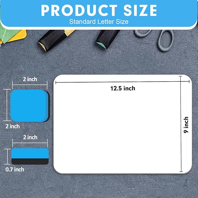 Dry Erase LapBoards, PANDRI 6 Pack Double Sided 12.5 x 9 Inch Whiteboards - Image 2