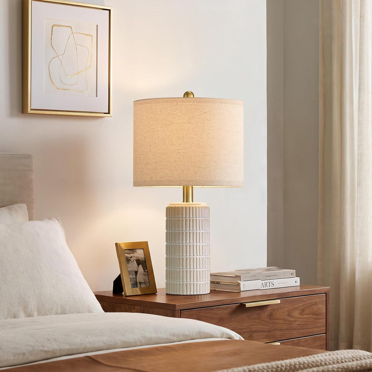 pokat 20.75" small modern ceramic table lamps set, package contents
