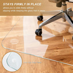 Vicwe Glass Chair Mat for Carpet, 32"x48" Tempered Glass Office Chair Mat | 1/5" Thick,Heavy Duty Chair Mat with Rounded and Polished Edges,Smooth Glide for Carpet & Hardwood Floor Protection,Ship Flat