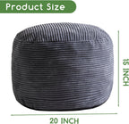 higogogo round stuffed pouf ottoman, corduroy poufs with shown in use