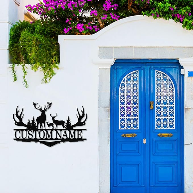 Dyoart Personalized Deer Metal Cabin Sign | Custom Metal Signs Outdoor | Deer - Image 7