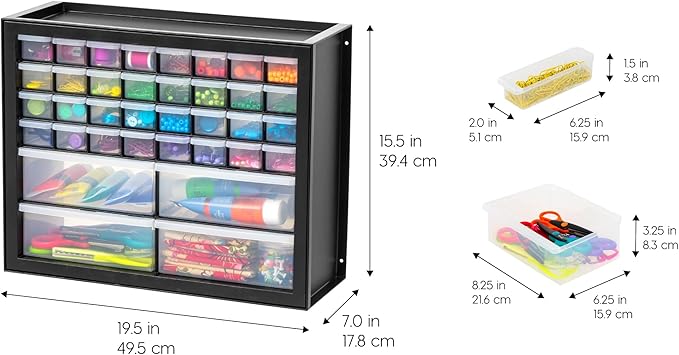 IRIS USA Screw Tool Organizer Small Parts Cabinet, Electronics Hardware Nuts - Image 5