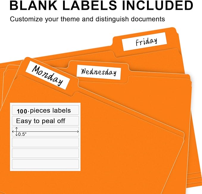 File Folder, RAZCC 100 Pack 1/3 Cut Tab File Folders Letter Size, Folders - Image 4