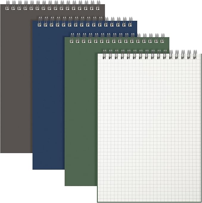 Engrowtic 3 Pack Graph Paper Spiral Notepad A5 Top Wirebound Notepad Grid by Engrowtic