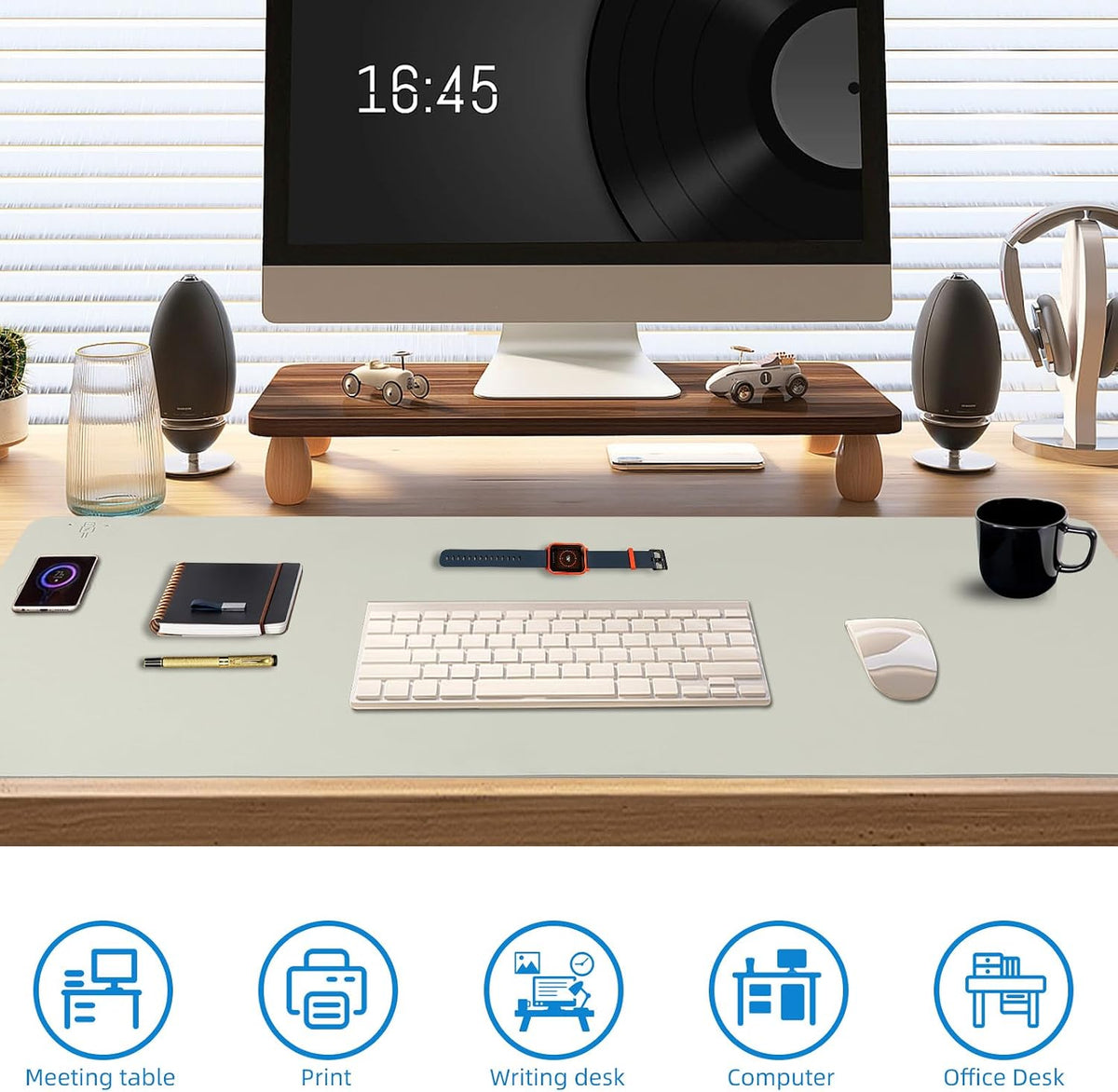 Wireless Charging Mouse Pad with for Desktop Charging Large Desk Mat 32"...