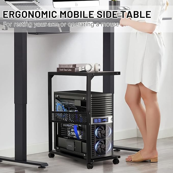 Bfttlity Large PC Stand Computer Tower Stand 2-Tier Metal CPU Holder - Image 5