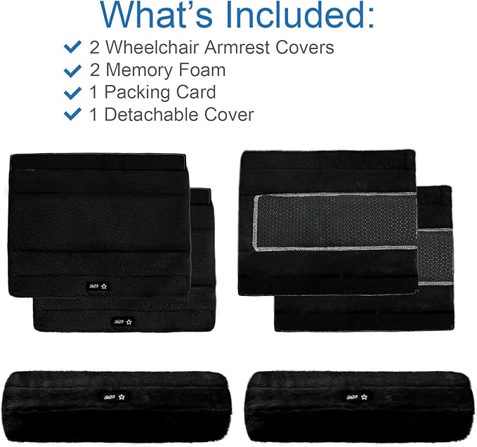 SPRING SEAON Wheelchair Armrest Covers 2 Pack Soft Memory Foam Wheelchair - Image 4