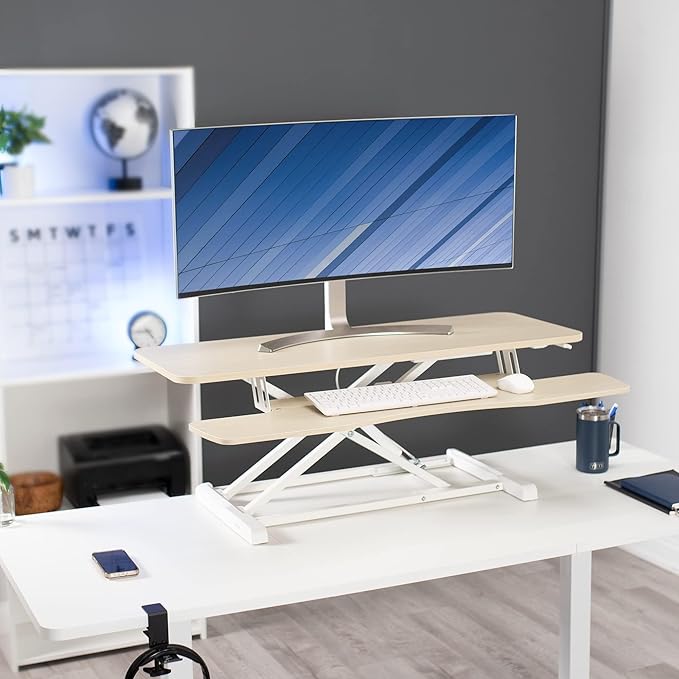 VIVO 42 inch Desk Converter, K Series, Height Adjustable Sit to Stand Riser - Image 2