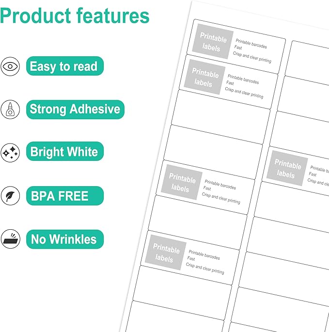 L LIKED Printable Address Labels, 000 Stickers, 30 per Sheet, Mailing Labels - Image 3