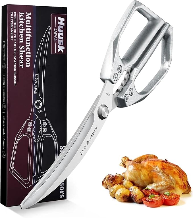 HUUSK Kitchen Scissors Silver by HuuskKnife