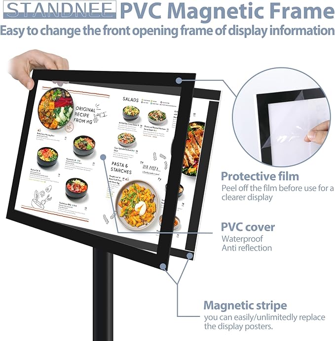 STANDNEE Heavy-duty Poster Stand Holder 11"x 17" Pedestal Floor Standing Sign - Image 4