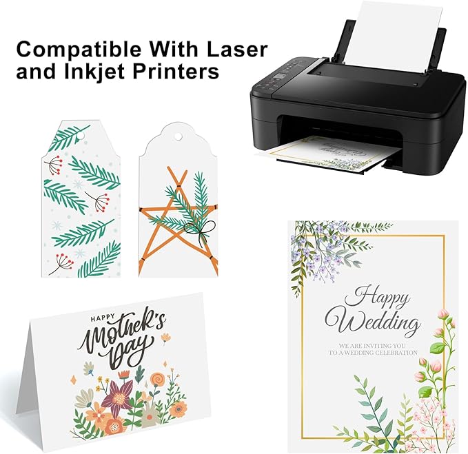 OcePor 200 Sheets White Cardstock Paper, Colored Printer Paper 8.5 x 11 - Image 5