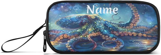 BOENLE Custom Octopus Galaxy Pencil Case Box Boys Girls Personalized Name Large - Image 8