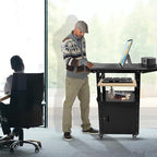 Upgraded AV Cart, Adjustable-Height Steel AV Cart - Image 6