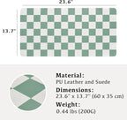 Ohocut Checkered Desk Mat, Large Cute Aesthetic Retro PU Leather Computer - Image 3