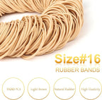 Rubber Bands Office Supplie 1100Pcs Size #16 Rubberbands Light Brown Elastics - Image 3
