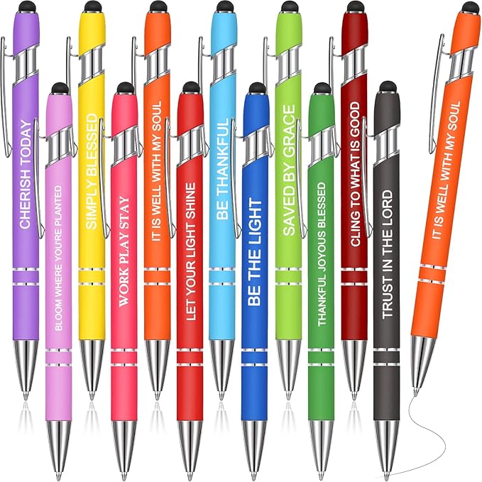 Zonon 12 Pcs Inspirational Pens Bulk Funny Ballpoint Pen by Zonon