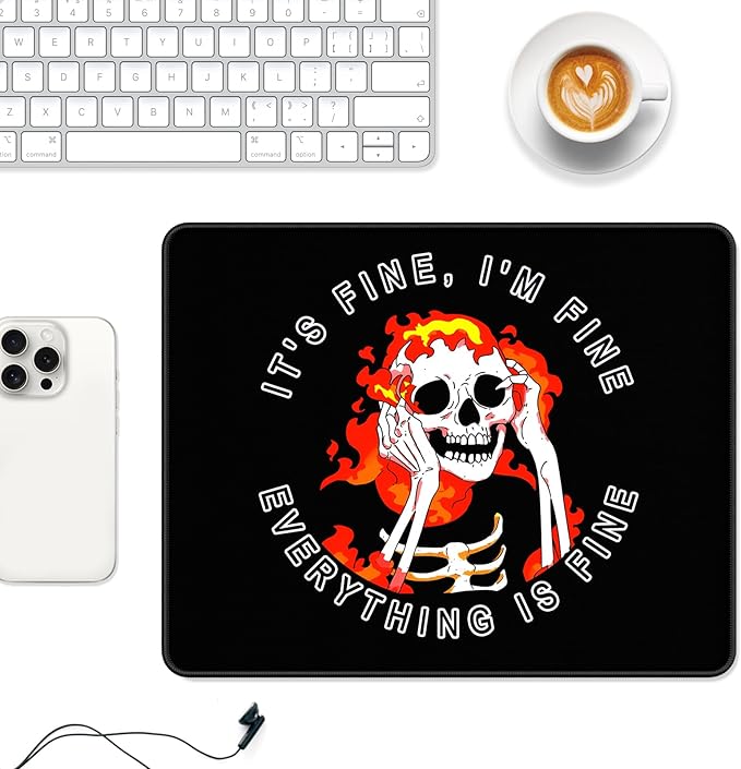 Auhoahsil Mouse Pad, 12 x 10 in Cute Skull Theme Computer Mouse Pad - Image 2