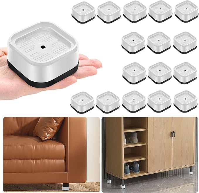 shouwuhho 16 Pack Furniture Risers Adjustable Bed Risers Heavy Duty Lifts by EnjoyLifeEnjoyHappiness